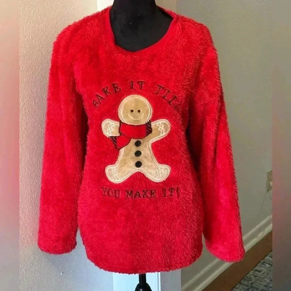 Secret Treasureres “Bake It Till You Make It” Furry Sweater - Picture 1 of 5